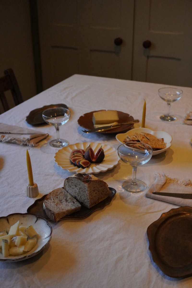 A light lunch spread for friends dining